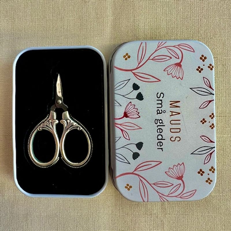 Minisaks Vintage i metallboks, oksidert sølv