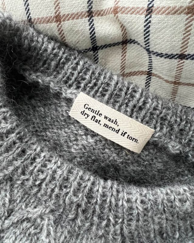 Gentle wash, dry flat, mend if torn